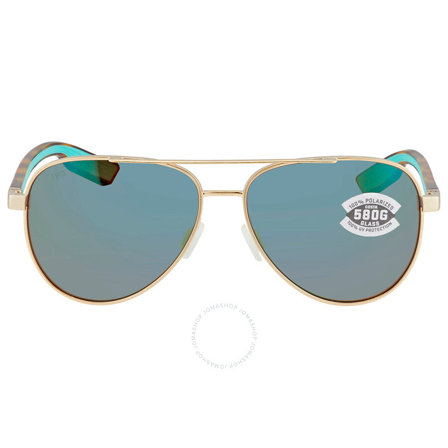 Costa Del Mar Peli 4002 Sunglasses 400201 - Gold - Green Mirror 580g Unisex Pilot
