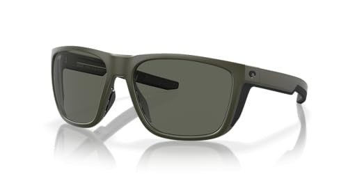 Costa Ferg 580G Polarized Sunglasses, in Matte Olive Frame/Gray Lens | by West Marine