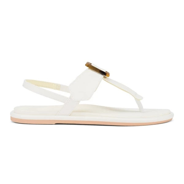 OluKai La'I T-Bar Women's Shoes White/White : 8 B - Medium, Manmade