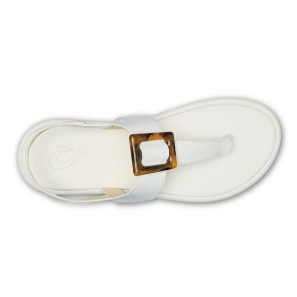 OluKai La'I T-Bar Women's Shoes White/White : 8 B - Medium, Manmade