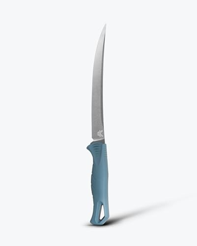 Benchmade Fishcrafter Outdoor Knife with Fixed Blade and SelectEdge Trailing Point (Depth Blue)