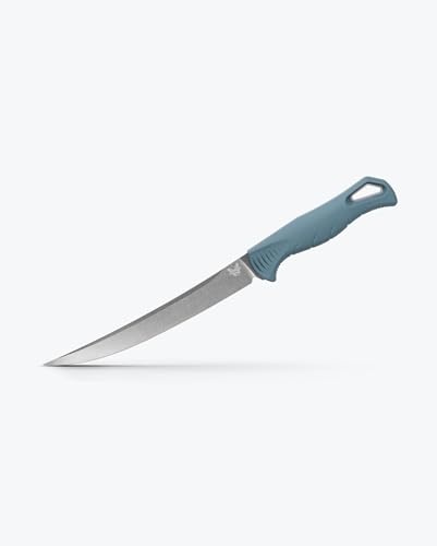 Benchmade Fishcrafter Outdoor Knife with Fixed Blade and SelectEdge Trailing Point (Depth Blue)