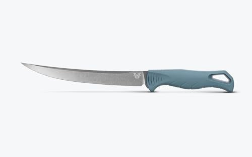 Benchmade Fishcrafter Outdoor Knife with Fixed Blade and SelectEdge Trailing Point (Depth Blue)