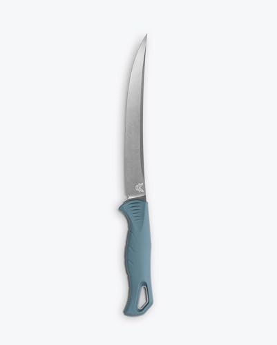 Benchmade Fishcrafter Outdoor Knife with Fixed Blade and SelectEdge Trailing Point (Depth Blue)
