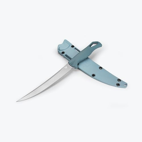 Benchmade Fishcrafter Outdoor Knife with Fixed Blade and SelectEdge Trailing Point (Depth Blue)