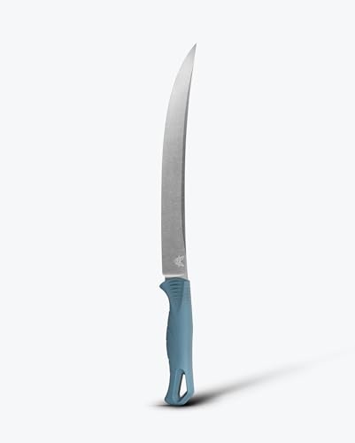 Benchmade Fishcrafter Outdoor Knife with Fixed Blade and SelectEdge Trailing Point (Depth Blue)