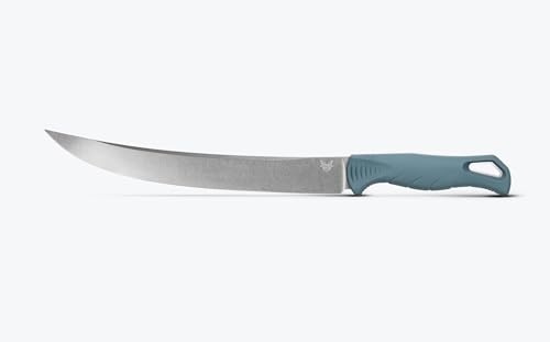 Benchmade Fishcrafter Outdoor Knife with Fixed Blade and SelectEdge Trailing Point (Depth Blue)