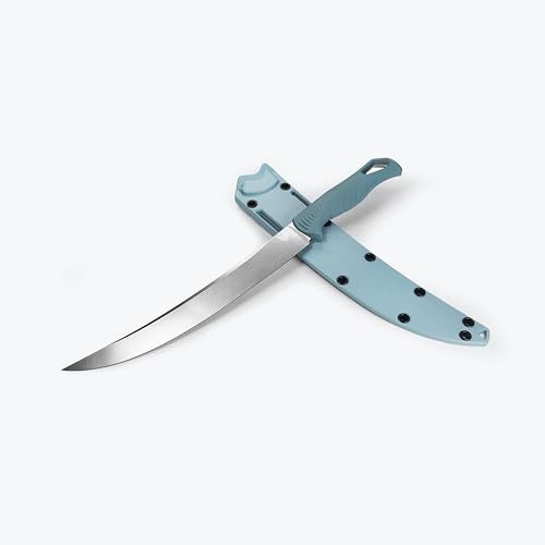 Benchmade Fishcrafter Outdoor Knife with Fixed Blade and SelectEdge Trailing Point (Depth Blue)