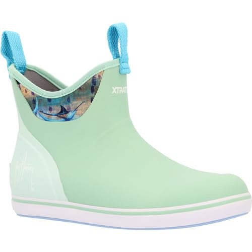 Women's Ankle Boot, Plain Toe Toe, 6 in Height, Green, 9