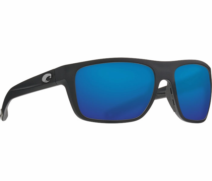 Costa Broadbill Polarized Sunglasses - Matte Black/Blue Mirror - Blue Mirror Glass Adult