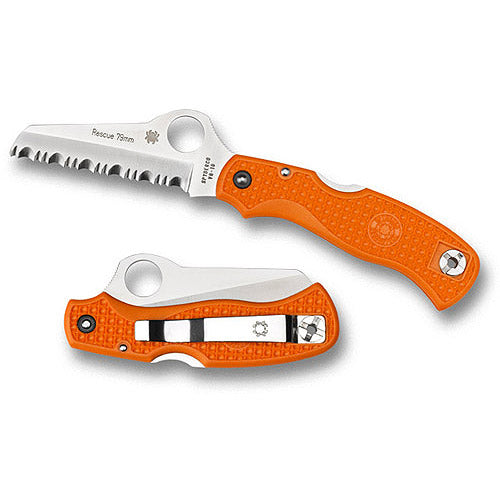 Spyderco Rescue 79mm FRN Orange Steel Knife One Size