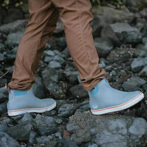 Grundéns Men’s DECK-BOSS Ankle Boot | Durable, Waterproof, Blue Crab, 8