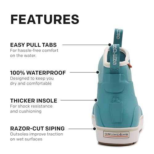 Grundens Women's Deck-Boss Ankle Boots, in Gulf Blue, Size 9 | by West Marine