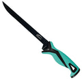 Danco Pro Series 9in Skinny Fillet Knife, 14.5in Overall, 9in Black Teflon Coated 1.4116 Stainless Fillet Blade, Black/Teal Rubberized Synthetic Handl