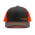 Grundens Offset Embroidered Logo Trucker Hat Charcoal Neon