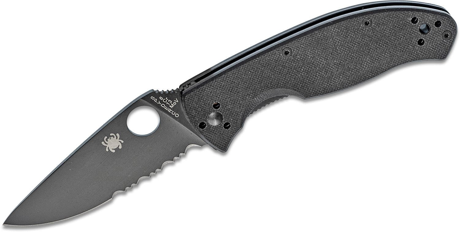 Spyderco Tenacious Lightweight Pocket Knife, Black Combination Edge