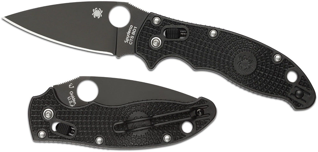 Spyderco Manix 2 Lightweight DLC Black Folding Pocket Knife