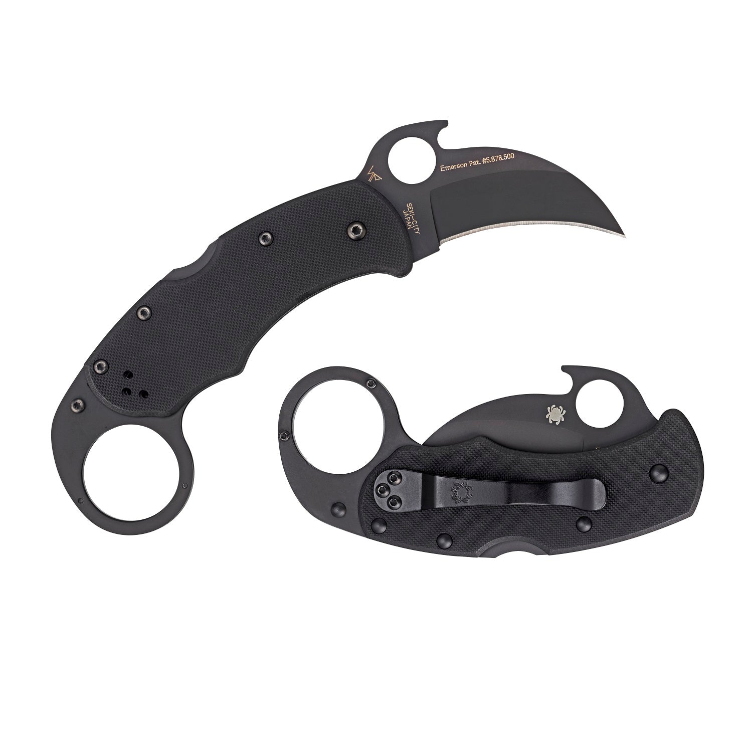 Spyderco Karahawk All Black Stainless Steel Knife OS