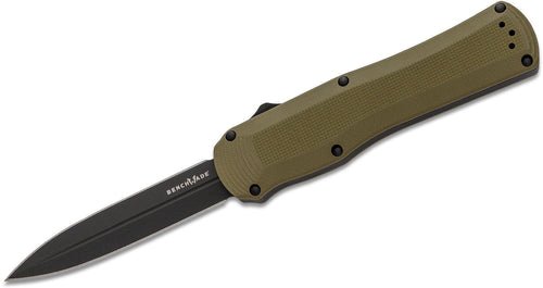Benchmade Autocrat Automatic Knife, 3.71in Double Edge, Olive Drab
