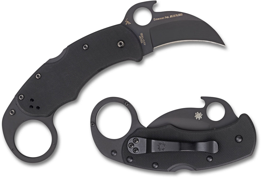 Spyderco Karahawk All Black Stainless Steel Knife OS