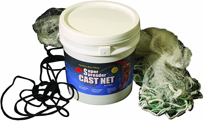 Fitec GS1000 Ultra Spreader Cast Net, 3/8" Mesh,Clear, Lead, 1 Lb Wt