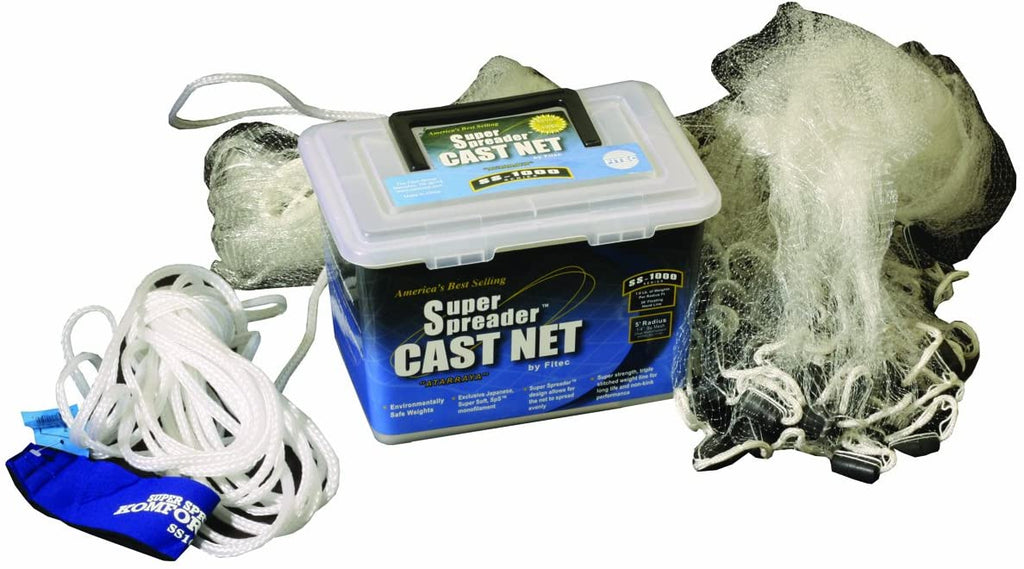Ss1000 Super Spreader Cast Net Clear Mono 316 Mesh, 7' Coated Steel