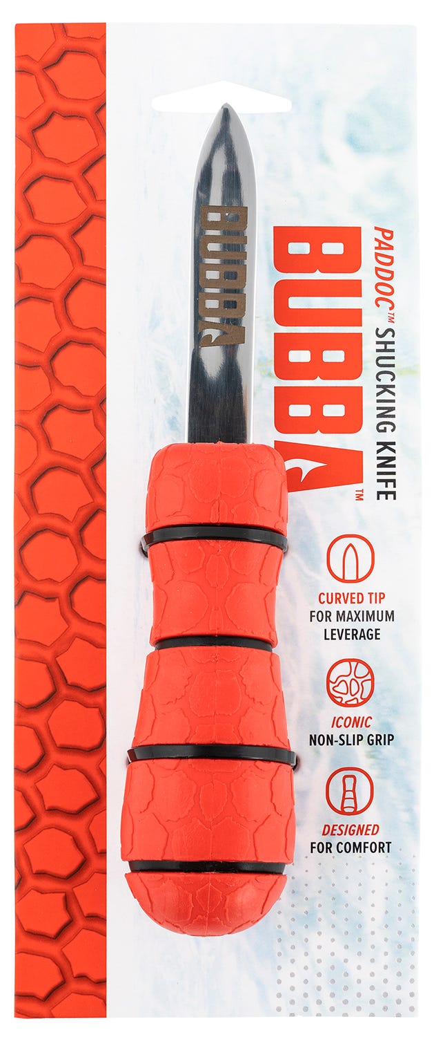 Bubba Blade Shucking Knife, 2in Stainless Steel, Red/Black Handle