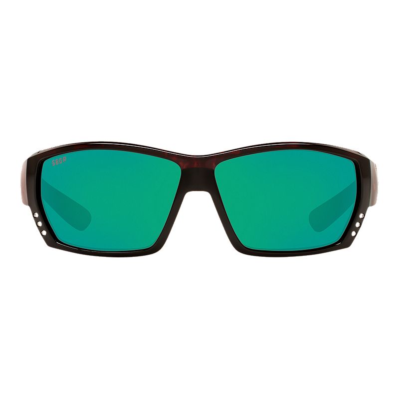 Costa Tuna Alley 580P Polarized Sunglasses, Tortoise/Green Mirror