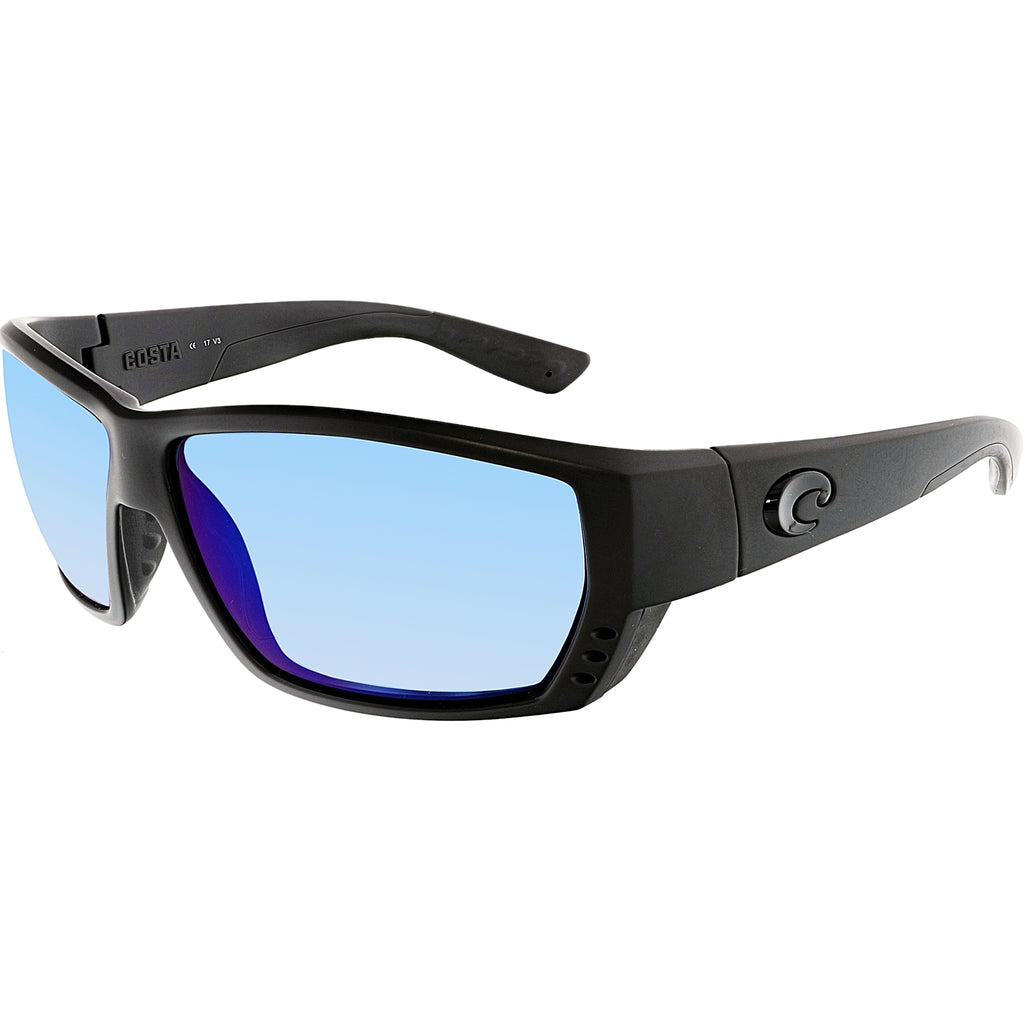 Costa Tuna Alley 580P Polarized Sunglasses, in Blackout Frame/Blue Mirror Lens | by West Marine
