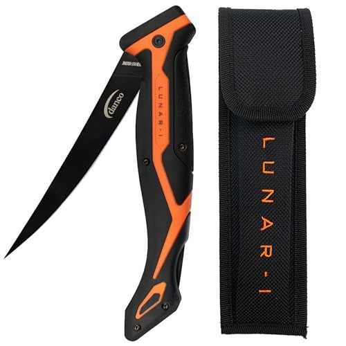 LUNAR-I 6" Folding Fillet Knife - Razor Sharp Swedish Sandvik Blade - Non-Slip Handle Grip - Great for Filleting Fish or Cleaning Game - Pocket Knife
