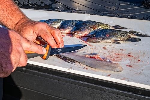 LUNAR-I 6" Folding Fillet Knife - Razor Sharp Swedish Sandvik Blade - Non-Slip Handle Grip - Great for Filleting Fish or Cleaning Game - Pocket Knife