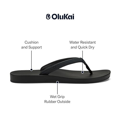 Olukai Women's 'Uiki Sandals, in Lava Rock/Lava Rock, Size 9 | by West Marine
