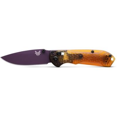Benchmade Blue Class Mini Freek Shot Show Folding Knife, 3in, CPM-M4 High Speed Steel, Amber, ULTEM, 565PL-2501