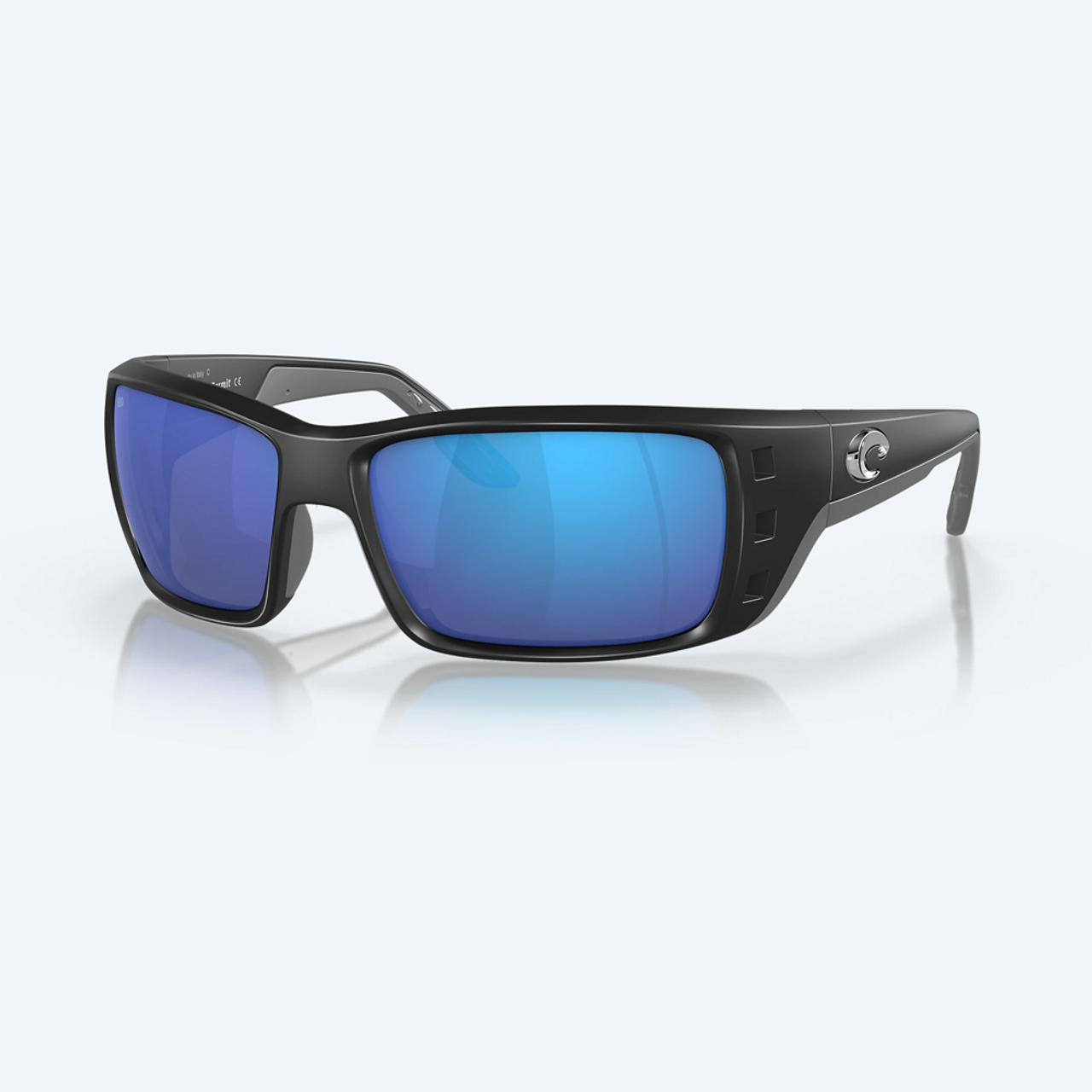 Costa Permit 580G Polarized Sunglasses, Shiny Black/Blue Mirror