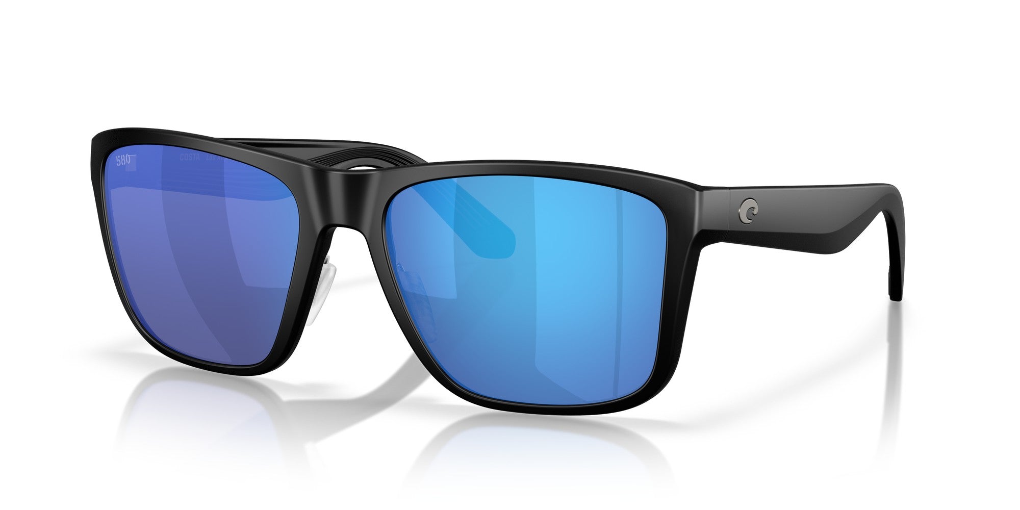Costa Los Alijos 580G Polarized Sunglasses, Matte Black/Blue Mirror