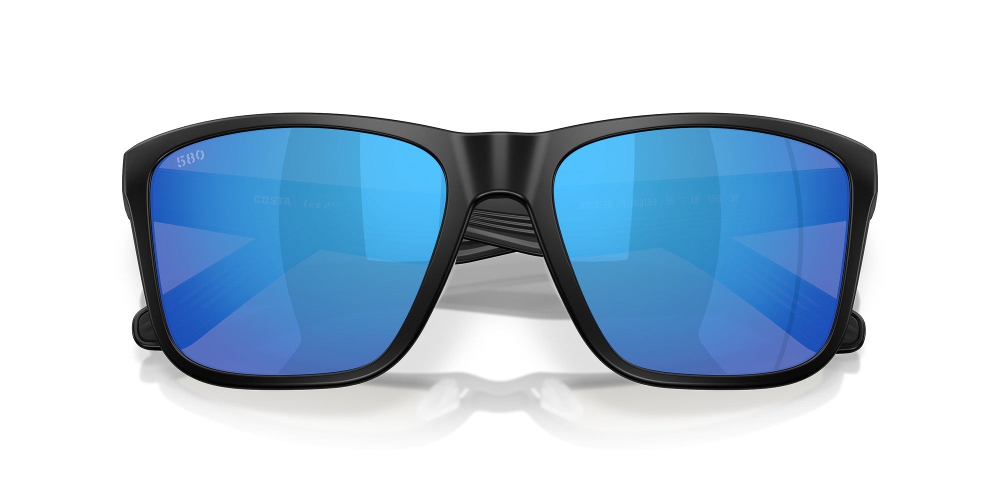 Costa Los Alijos 580G Polarized Sunglasses, Matte Black/Blue Mirror