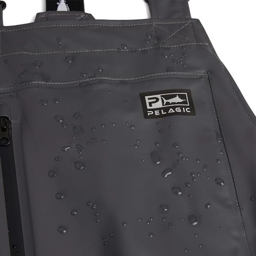 PELAGIC Men's Chubasco Rain Bib, Grey, Large