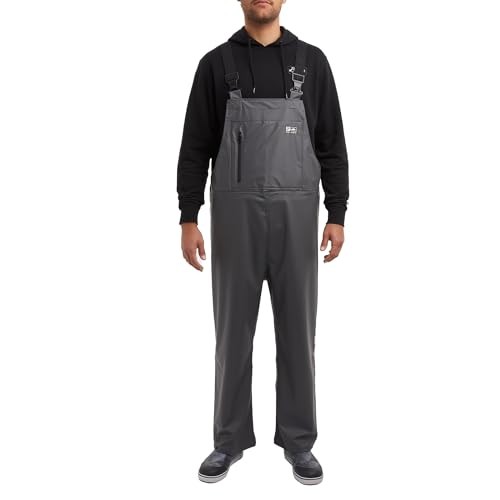 PELAGIC Men's Chubasco Bib Rain Bib, Grey, X-Large