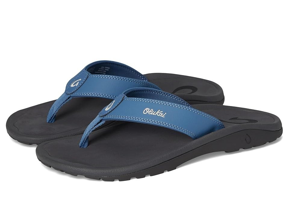 Men's OluKai Ohana Flip Flop Sandals 11 Blue Fog/Rock