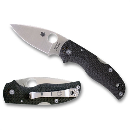 Spyderco Native 5 Pocket Knife, Black Carbon Fiber Handle