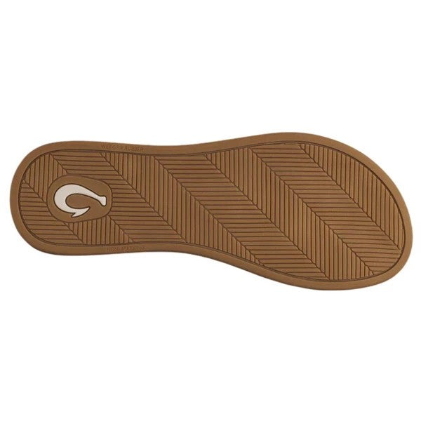 Women's OluKai Uiki Flip Flop Sandals 8 White Sand/Almond