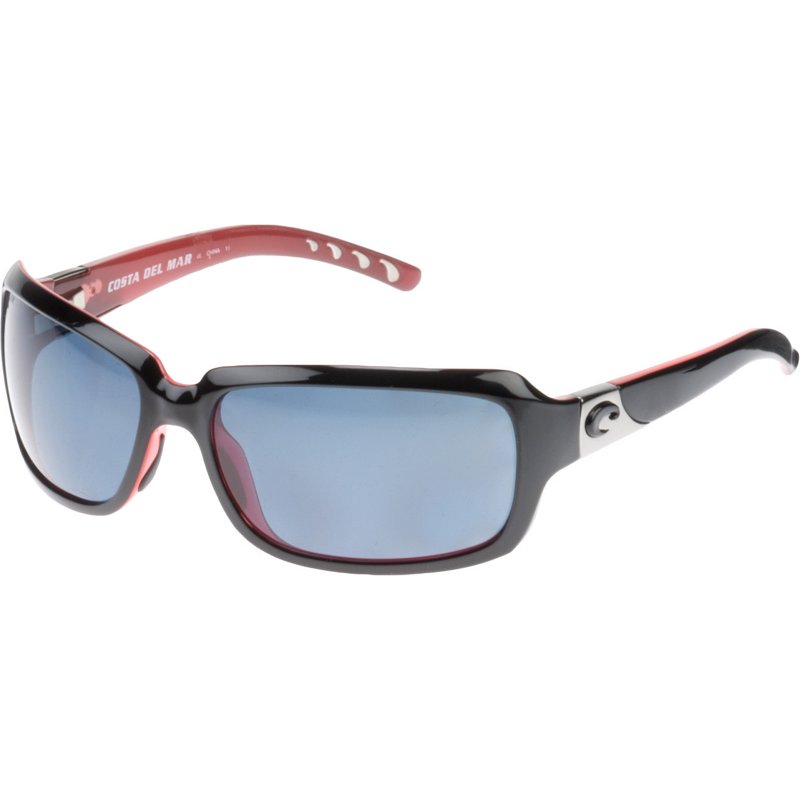 Costa Women's Isabela 580P Polarized Sunglasses, in Black/Coral Frame/Gray Lens | by West Marine