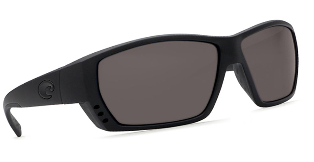 Costa Del Mar Tuna Alley 9009 Sunglasses 900901 - 01 Blackout - Gray 580p Men Rectangle