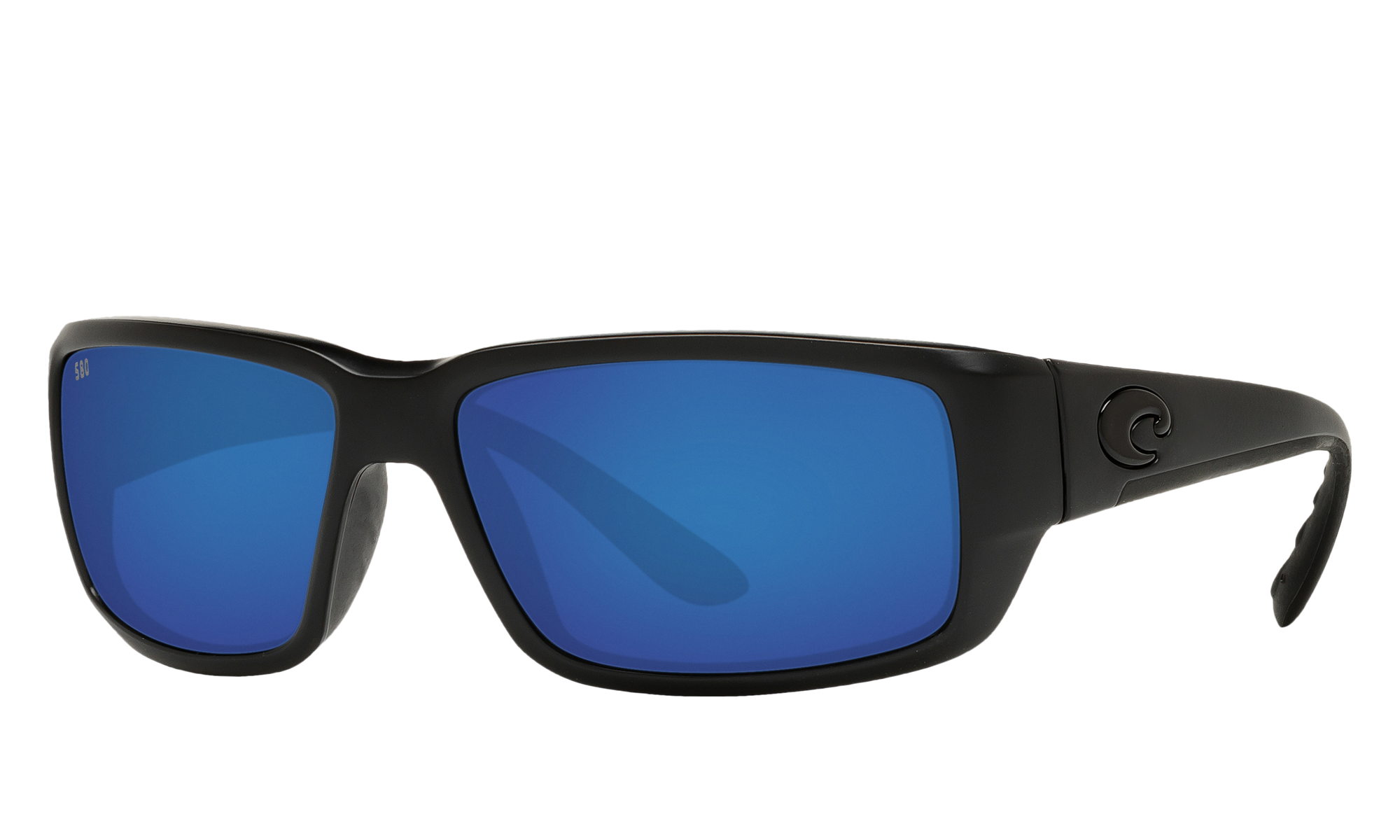 Costa Fantail 580G Polarized Sunglasses, Blackout/Blue Mirror