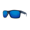 Costa Half Moon 580G Polarized Sunglasses, Shiny Black/Blue Mirror