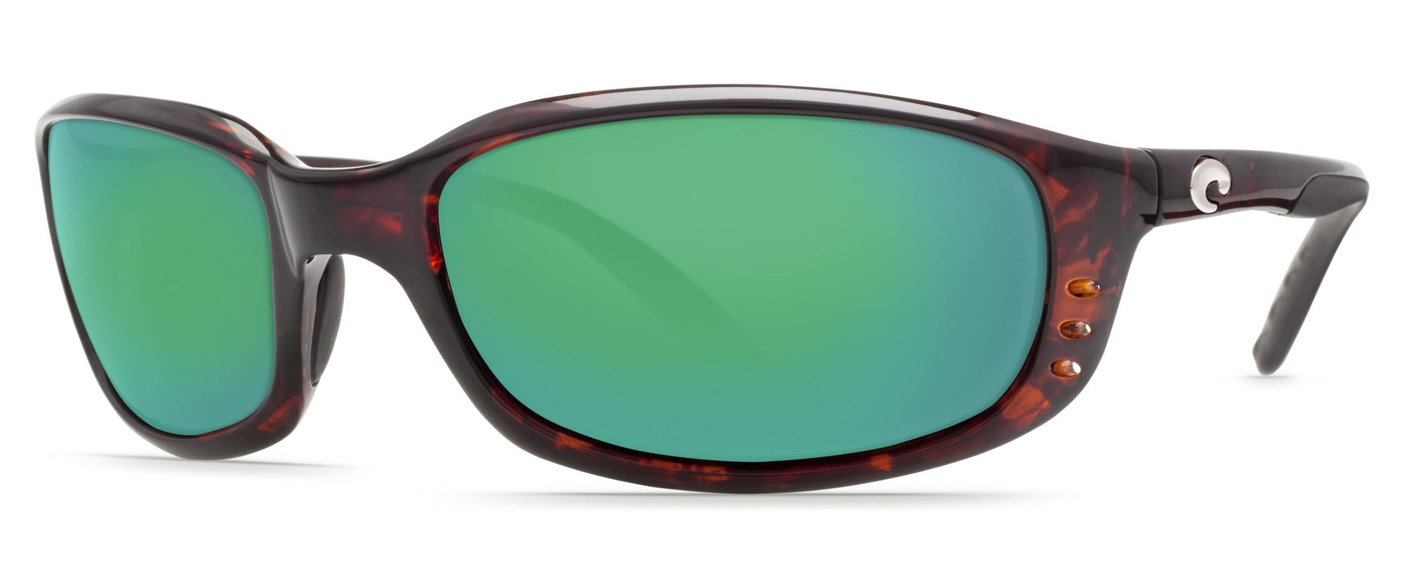 Costa Brine Polarized Sunglasses, Brown Tortoise, Green Lens