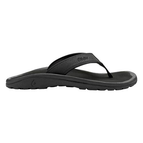 OluKai Ohana Men's Black Flip-Flop Size 9