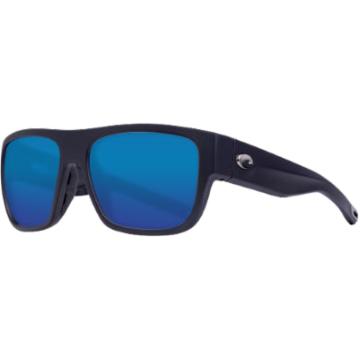 Costa Sampan Polarized Sunglasses - Matte Black/Blue - Blue Mirror Adult