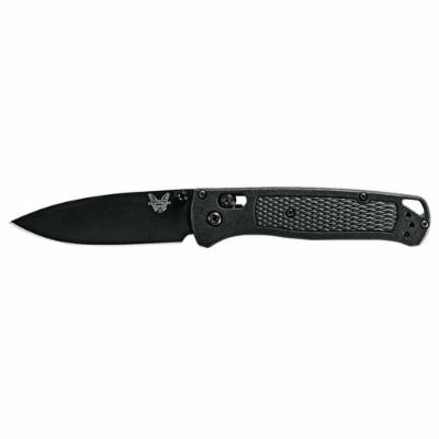 Benchmade Bugout AXIS Folding Knife, DLC Plain Blade, Graphite Black
