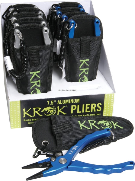 KROK APRP7 Aluminum Pliers 7.5  Straight Jaw W/side Cutter  Lanyard